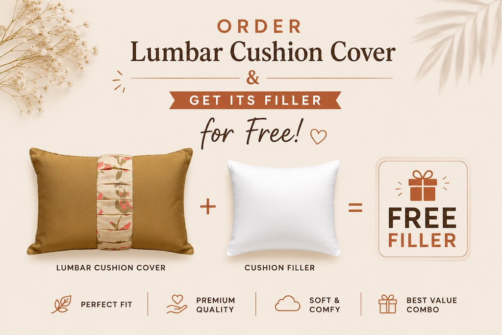 Classic Solid Golden Polyester Lumbar Cushion Cover with filler  12 x 18 Inch