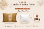 Classic Solid Golden Polyester Lumbar Cushion Cover with filler  12 x 18 Inch