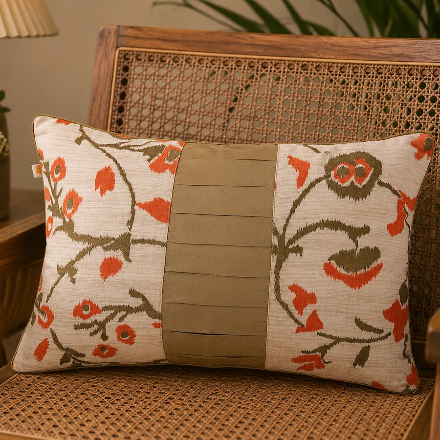 Classic Solid Golden Polyester Lumbar Cushion Cover with filler  12 x 18 Inch