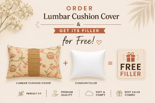 Classic Solid Golden Polyester Lumbar Cushion Cover with filler  12 x 18 Inch