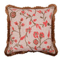 Cotton Silk Floral Print Peach Color Cushion Cover Size 18"*18"