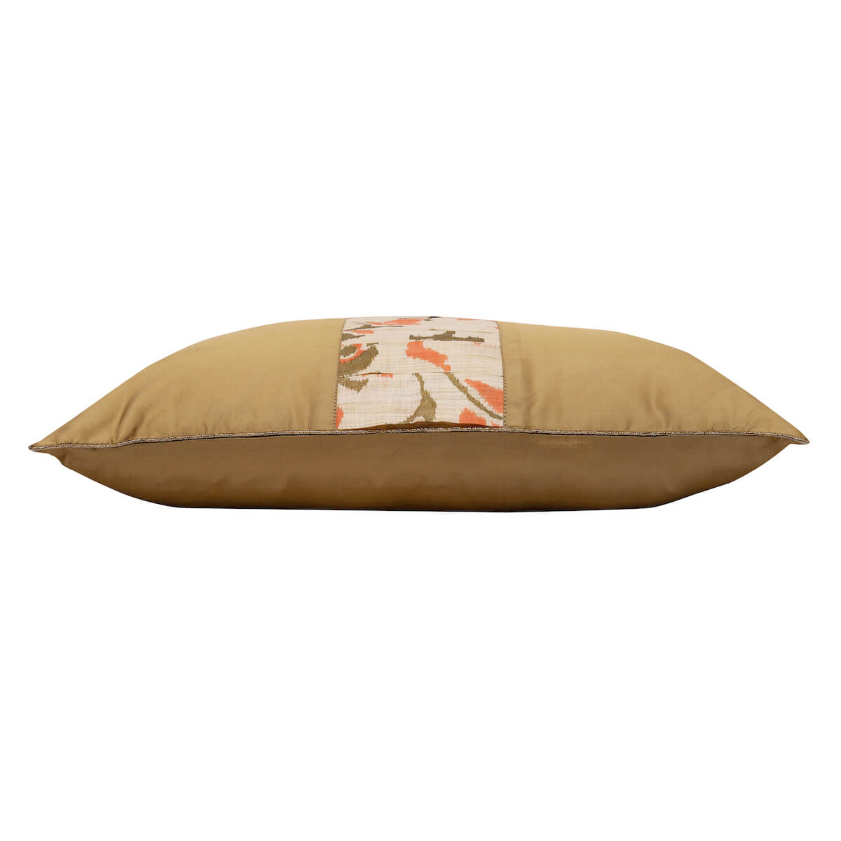 Classic Solid Golden Polyester Lumbar Cushion Cover with filler  12 x 18 Inch