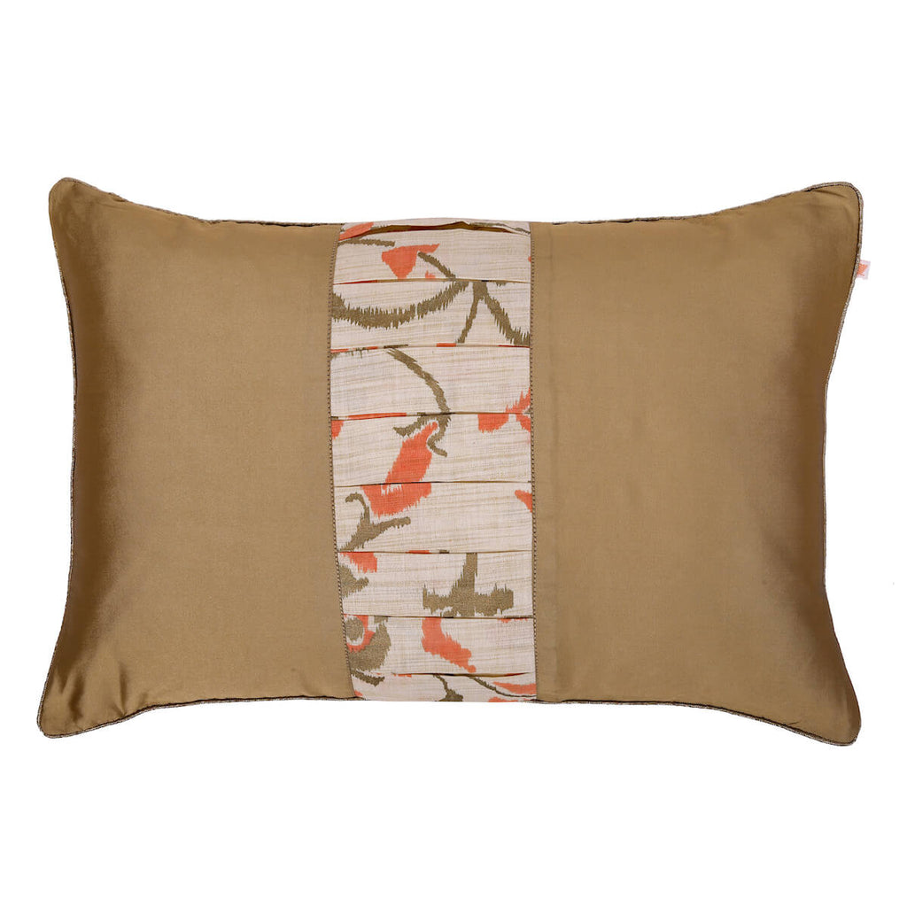 Classic Solid Golden Polyester Lumbar Cushion Cover with filler  12 x 18 Inch