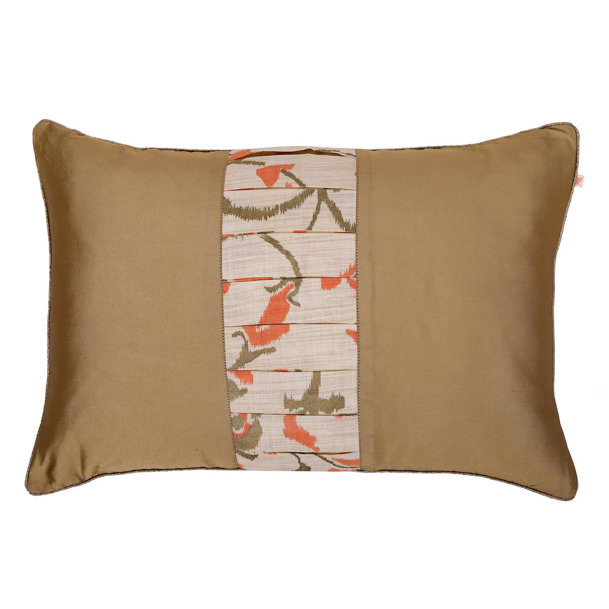 Classic Solid Golden Polyester Lumbar Cushion Cover with filler  12 x 18 Inch