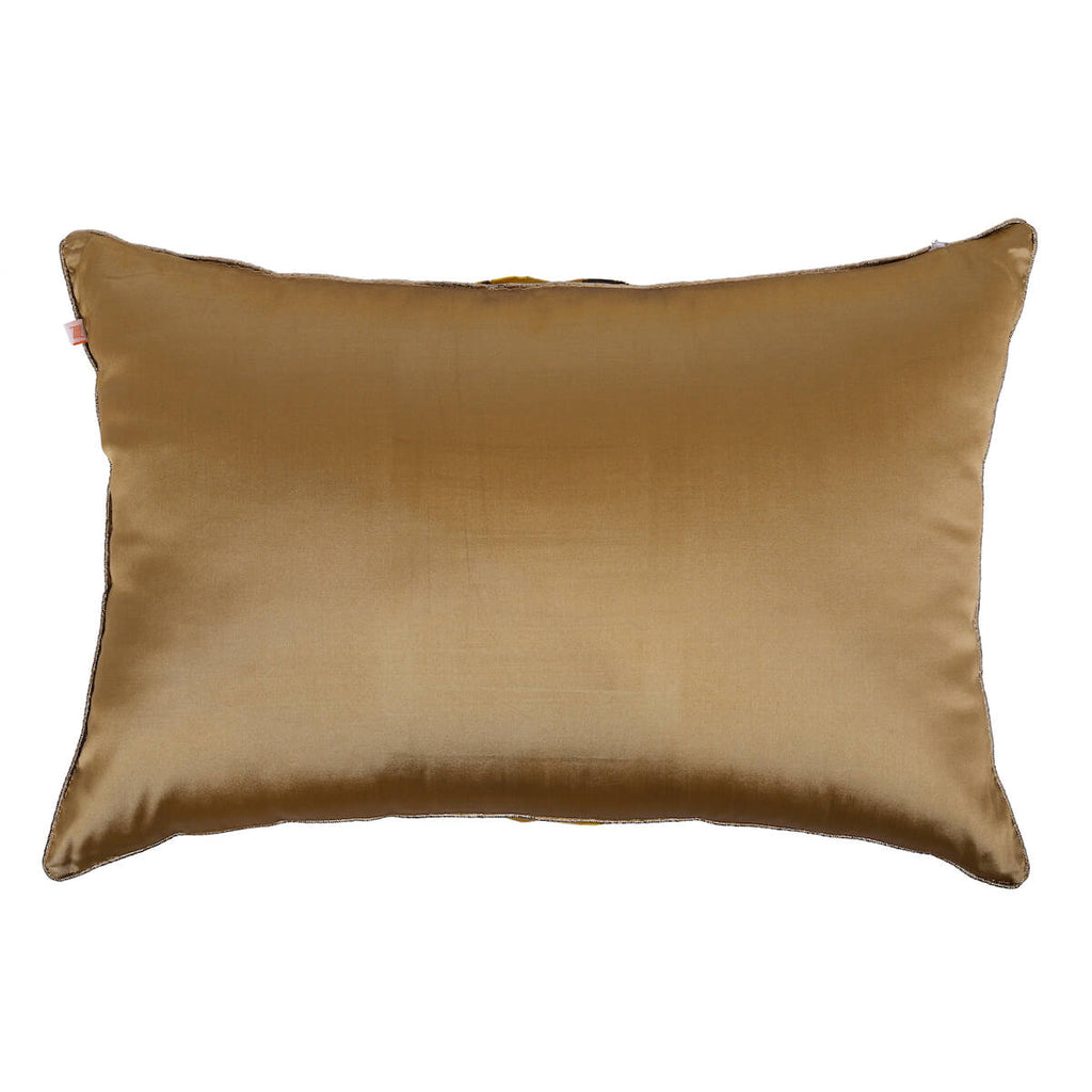 Classic Solid Golden Polyester Lumbar Cushion Cover with filler  12 x 18 Inch