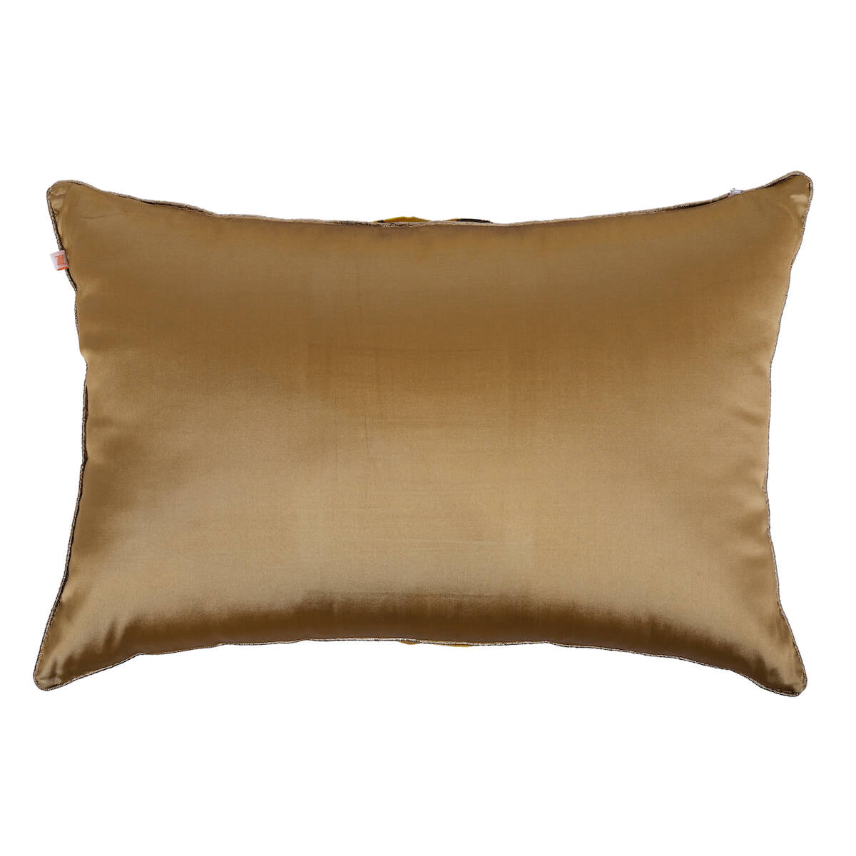 Classic Solid Golden Polyester Lumbar Cushion Cover with filler  12 x 18 Inch