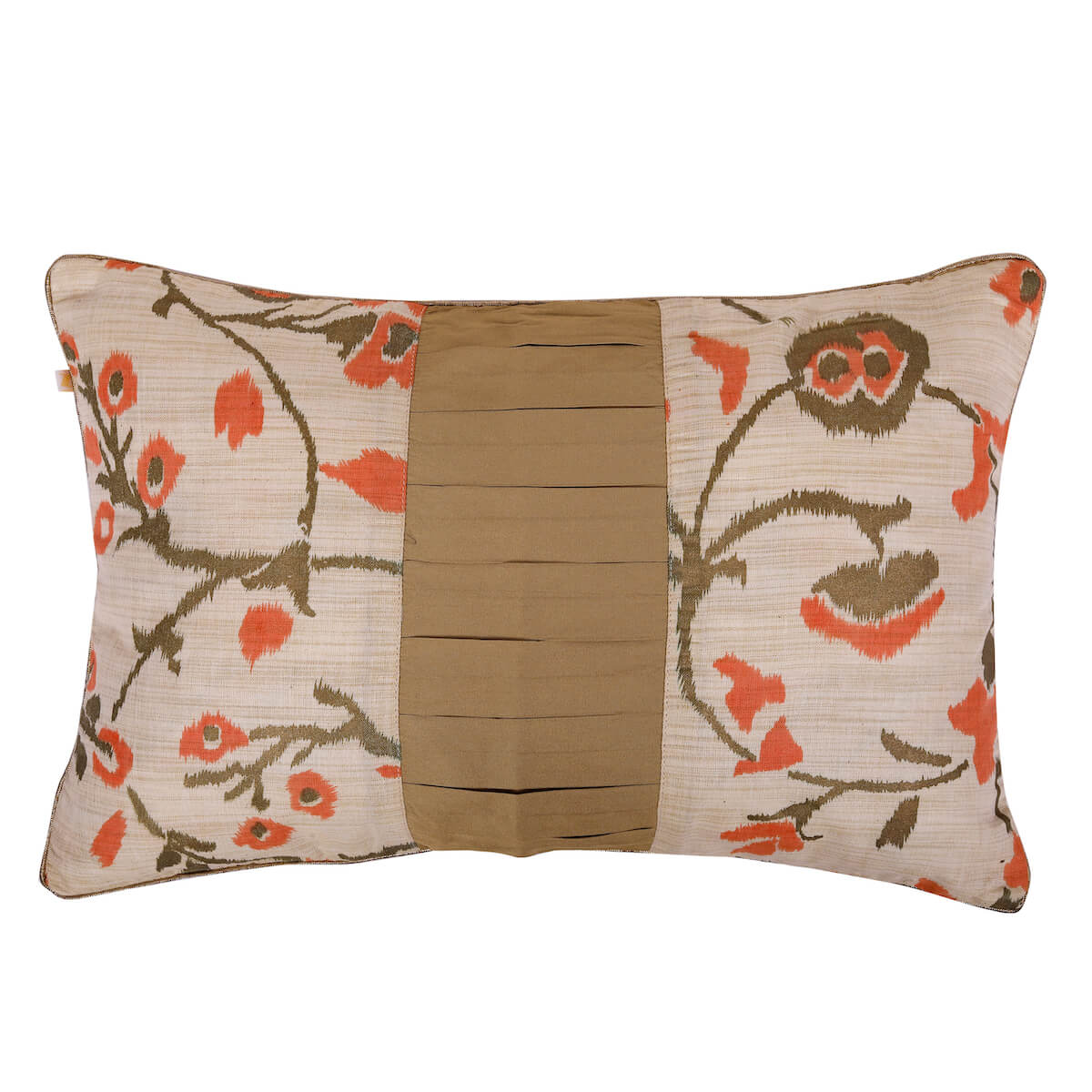 Classic Solid Golden Polyester Lumbar Cushion Cover with filler  12 x 18 Inch