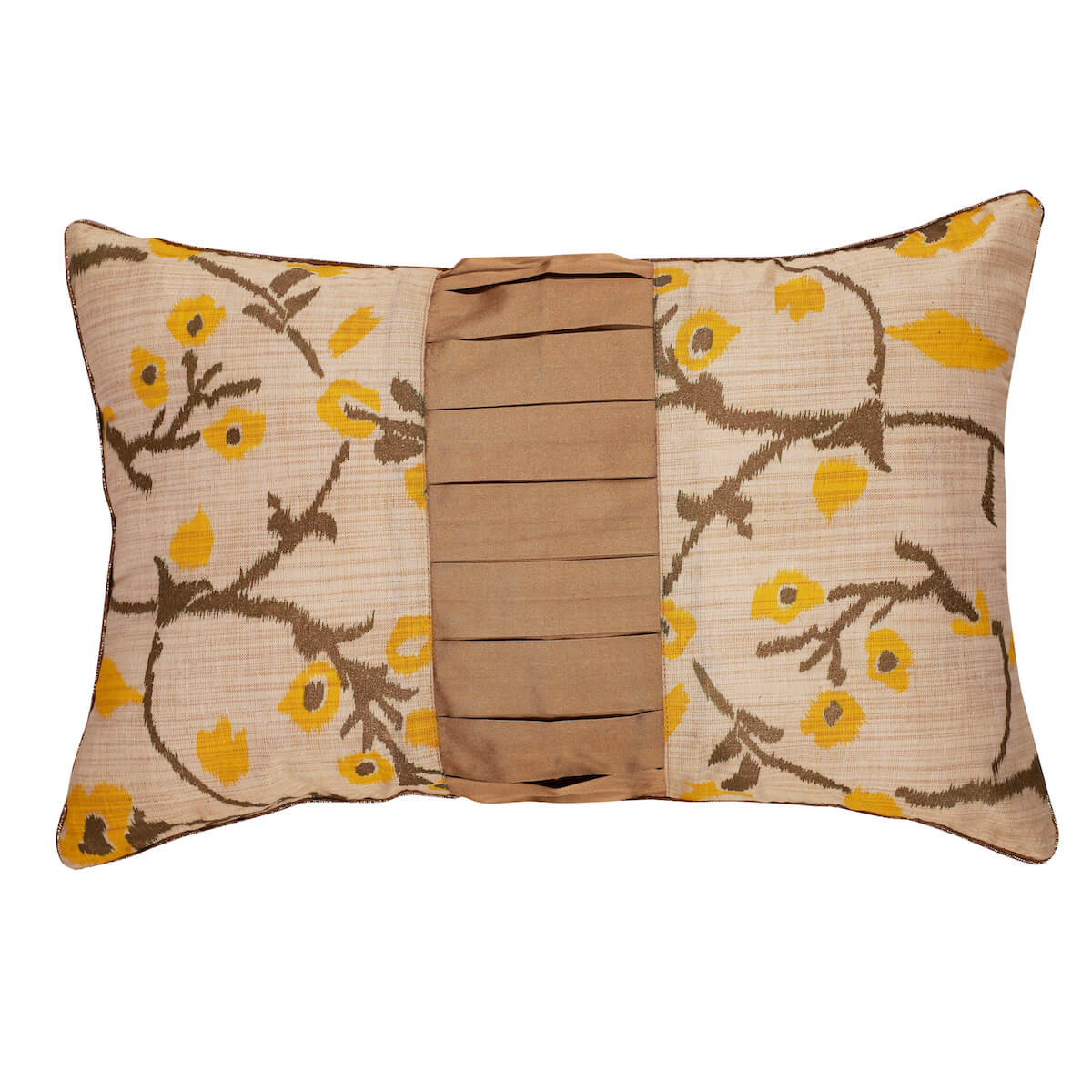 Classic Solid Golden Polyester Lumbar Cushion Cover with filler  12 x 18 Inch
