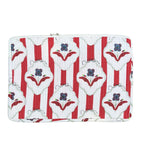Amber Lines  Block Print Quilted  Cotton Laptop Sleeve with Front Pocket Red 10"x15"