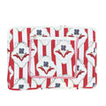 Amber Lines  Block Print Quilted  Cotton Laptop Sleeve with Front Pocket Red 10"x15"