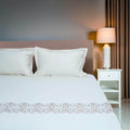 Art Cream Blossom 100% Cotton Embroidered Flat Bed Sheet – 400 TC – 90" x 108"