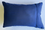 Heritage Ikat Blue Cotton Lumbar Cushion Cover with filler 12 x 18 inch