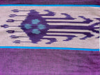 Heritage Ikat Blue Cotton Lumbar Cushion Cover with filler 12 x 18 inch