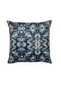Illusory Ink Abstract Print Blue Velvet Cushion Cover 16" x 16"