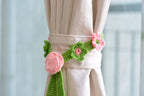 Hand Crafted Crochet Curtain Tiebacks Danglers Lt. Pink