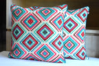 Bohemian Embroidered Multicolor Cotton Cushion Cover Size 16"x16"