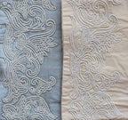 White Pearl Hand Embroidered Contemporary Dupion Silk Cream Cushion Cover Size 16"x16"