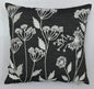 Aari Embroidered White Spring Blossom Design Black Denim Cushion Cover  Size 16"x16"