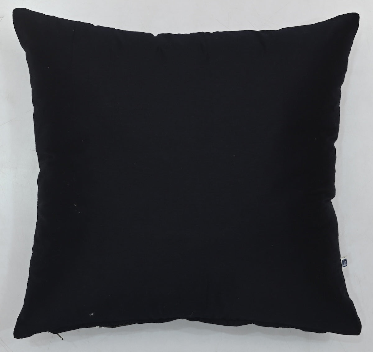Aari Embroidered White Spring Blossom Design Black Denim Cushion Cover  Size 16"x16"