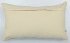 Handcrafted Decorative Floral Embroidered Beige Cotton Lumbar Cushion Cover with filler 12 x 20 inch