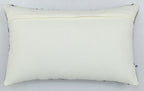 Boho Tufted Darwin Embroidered Blue_Green Cotton Lumbar Cushion Cover with filler 12 x 20 inch