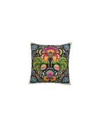 Decorative Polska Cock Print Art Silk Chenille Weave Multicolour Cushion Cover Size 16"x16"
