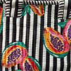 Coffee Stripes Quilted Cotton Lunch Bag