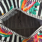 Coffee Stripes Quilted Cotton Lunch Bag