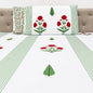 White green stripe red floral block print cotton king size bed sheet with pillow covers 90x108 inch