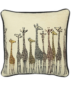 Giraffe Print Art Silk Chenille Weave Cream Cushion Cover Size 16"x16"