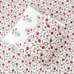 White pink jaal vine block print cotton pillow cover 17x27 inch matching king bed sheet set