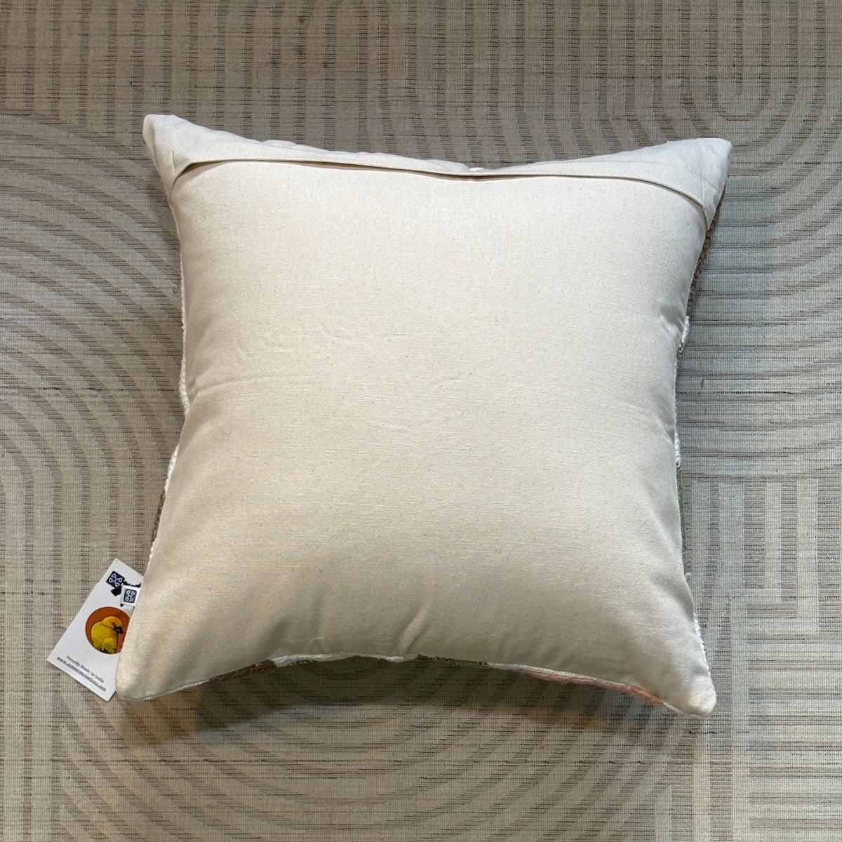 Handcrafted Decorative Blush Bloom  Multicolour Polycotton Embroidered Cushion Cover 16"x16"