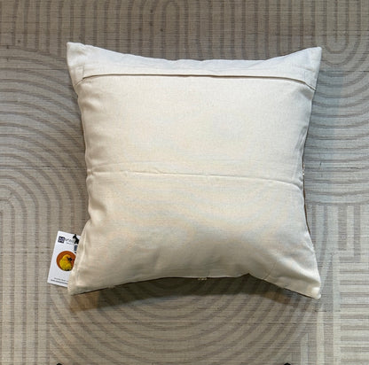 Handcrafted Designer Sandstone Arches  Offwhite Polycotton Embroidered Cushion Cover 16"x16"