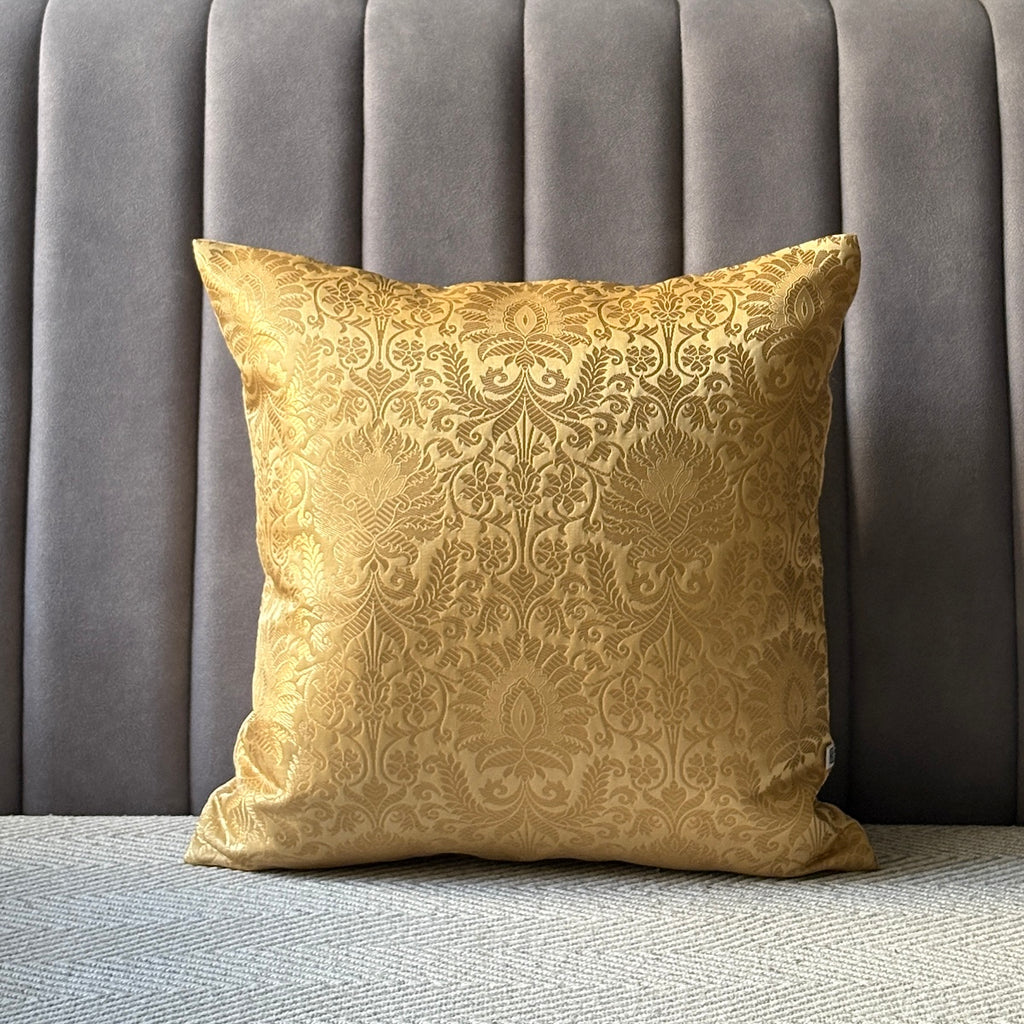 Heirloom Zari  Cream Banarasi Brocade- Cushion Cover Set of 2- 16"x16"