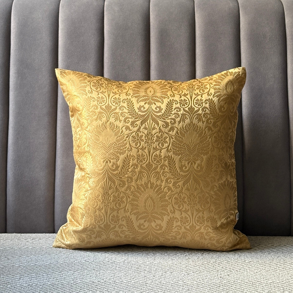 Heirloom Zari  Cream Banarasi Brocade- Cushion Cover Set of 2- 16"x16"