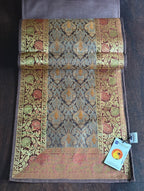 Heritage Banarasi Motif Traditional Festive Coffee Brown Table Runner 14"x60"