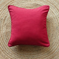Solid Reversible Lady Bug Maroon Cotton Cushion Cover Size 16"x16" Set of 2