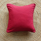 Solid Reversible Lady Bug Maroon Cotton Cushion Cover Size 16"x16" Set of 2