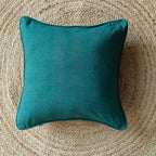 Solid Reversible Jade Green Cotton Cushion Cover Size 16"x16" Set of 2