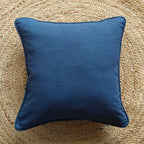Solid Reversible Magnetic Navy Blue Cotton Cushion Cover Size 16"x16" Set of 2