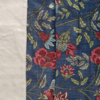 Decorative Floral Blossom Printed Denim Blue Velvet Table Runner 6 Seater Size 14" x 72"