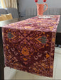 Decorative Carpet Design Print Wine Velvet Table Runner 6 Seater Size 14"x72"
