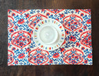 Sanganeri Allure Printed Pink And Blue Cotton Table Runner 6 Seater Size 13"X72"