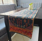 Decorative Printed Denim Blue Polyester Table Runner 6 Seater Size 14"X72"