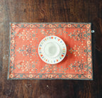 Decorative Carpet Design Printed Maroon Polyester Table Runner 6 Seater Size 14"x72"