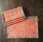 Decorative Carpet Design Printed Maroon Polyester Table Runner 6 Seater Size 14"x72"