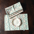 Pan Magic Printed Cream Green Polyester Canvas Table Runner 4 Seater Size 13"x72"