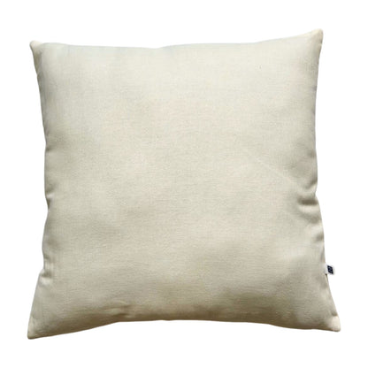 Hand Embroidery Chrupy Birds Cream Cotton Slub Cushion Cover Size 16"x16"