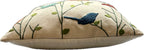 Hand Embroidery Chrupy Birds Cream Cotton Slub Cushion Cover Size 16"x16"