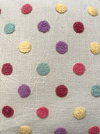 Hand Embroidery Pastel Pops Cream Cotton Slub Cushion Covers Size 16"x16" Set of 2